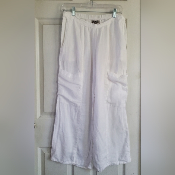 Flax 100% Linen Wide Loose Legg Womens Pants, Size Small - Picture 3 of 8
